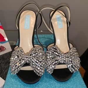 Betsey Johnson Black Satin Heels